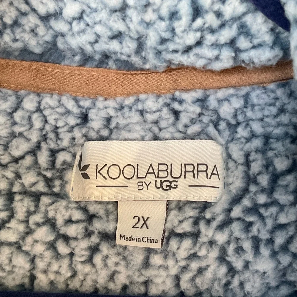 Koolaburra by UGG Light blue soft Gray Sherpa Vest with pockets Size 2X